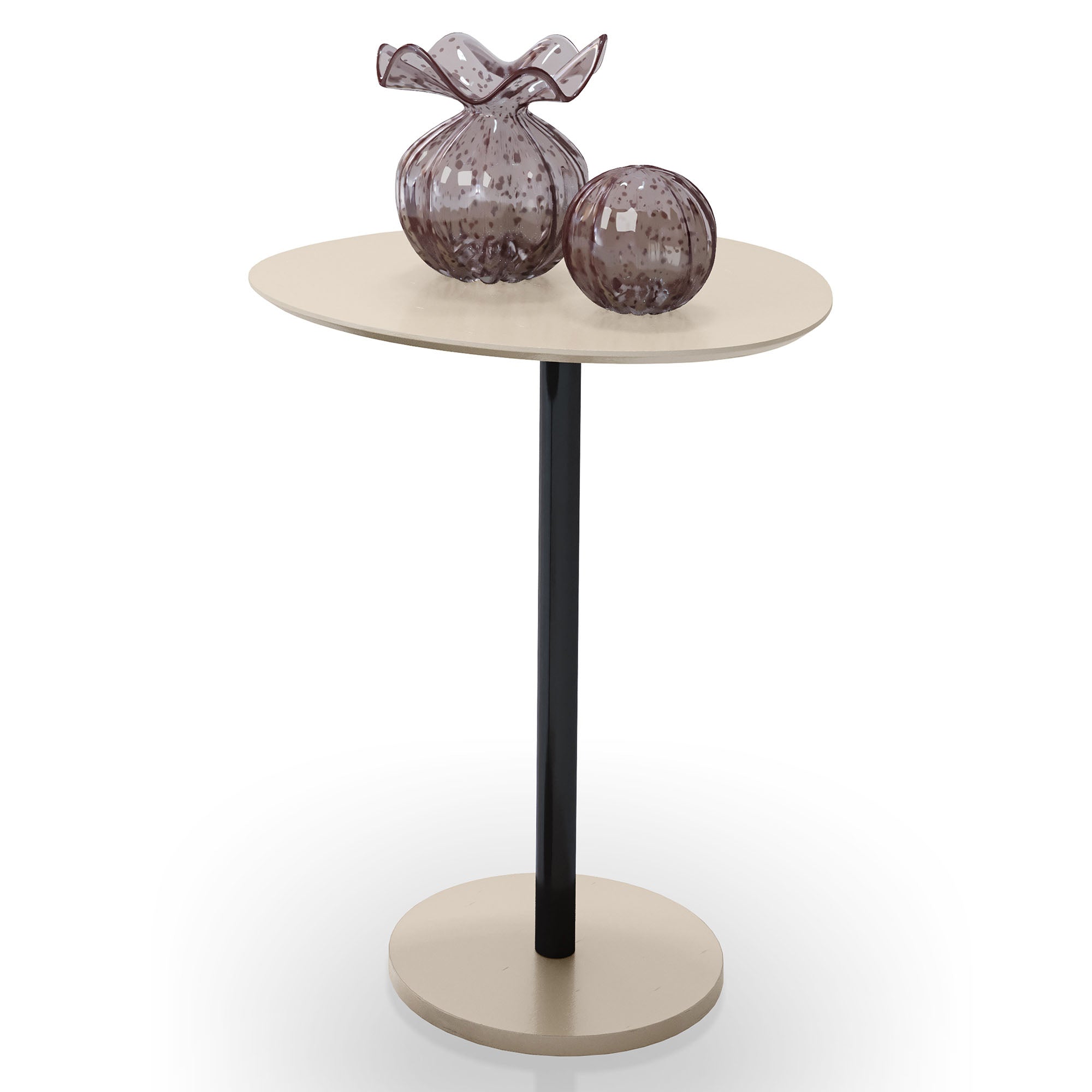 Mesa Lateral Unitária Vitta Design Orgânico em MDF Com Base em Aço - LH Móveis