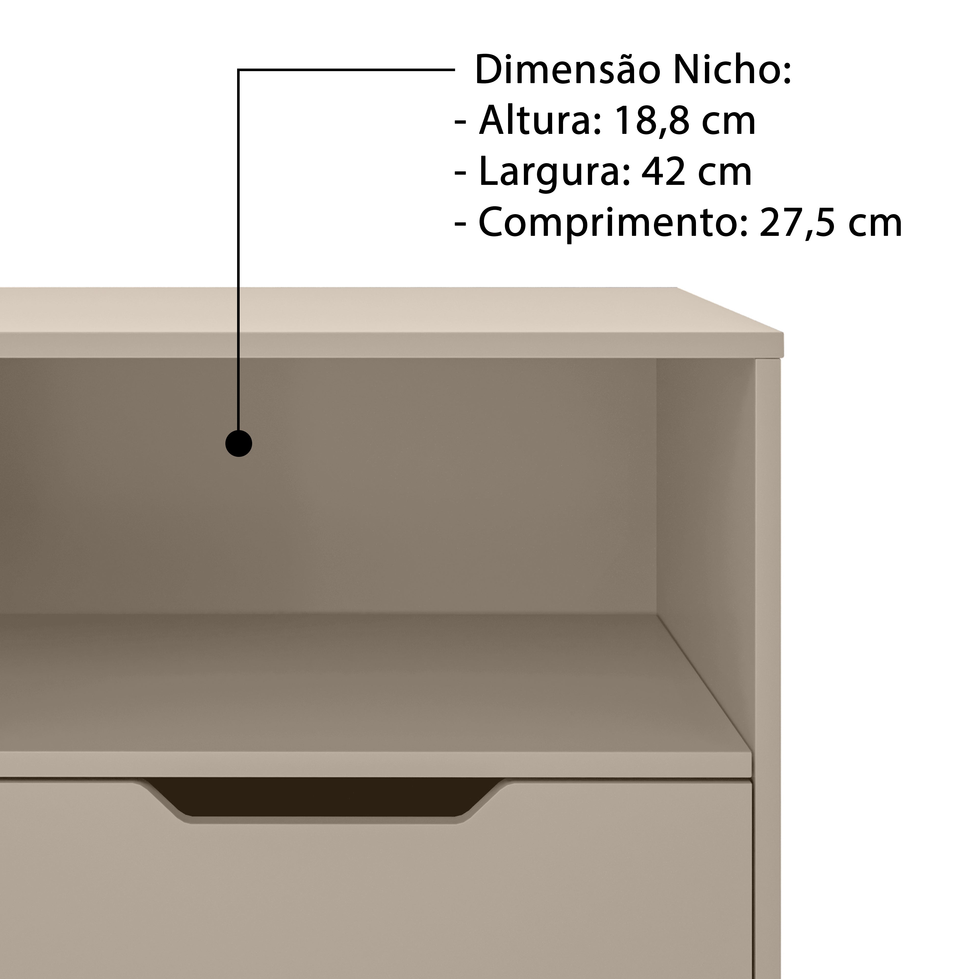 Mesa de Cabeceira Industrial Vegas com 1 Gaveta Corrediça Telescópica Nicho Versátil Base de Aço - LH Móveis