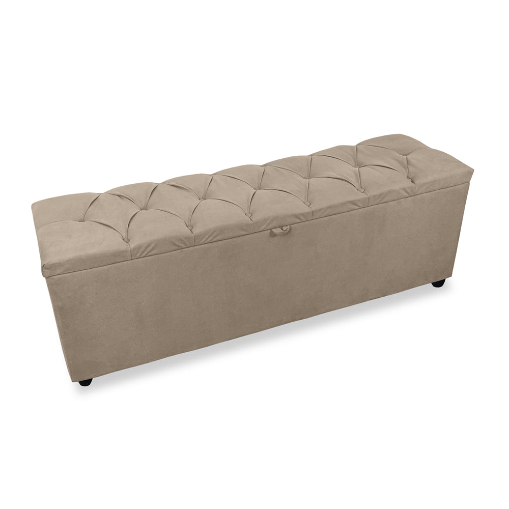 Baú Recamier  155cm Para Cama Queen Intense Detalhe Capitonê Estrutura em Madeira Várias Cores - LH Móveis