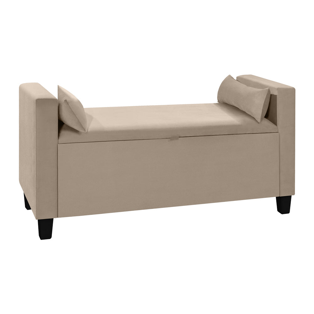 Recamier Baú Estofado Calçadeira Barcelona Banco Para Cama Box Queen - LH Móveis