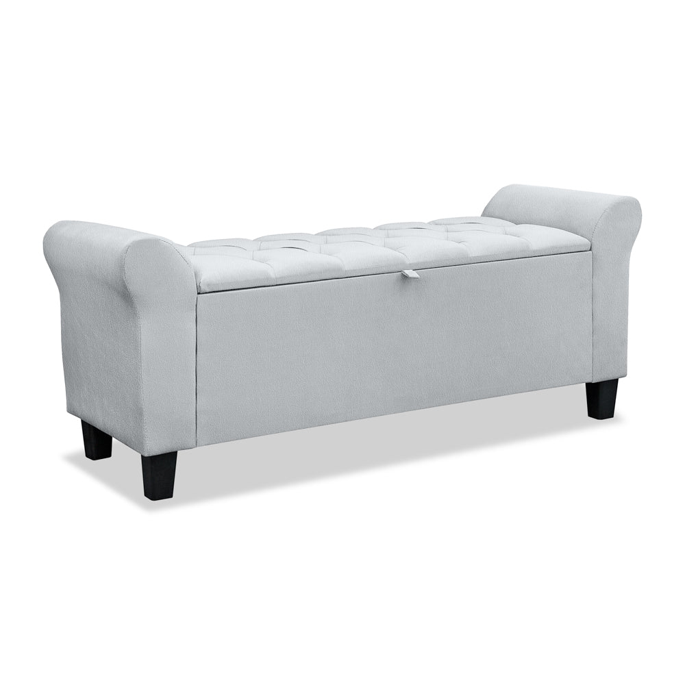 Recamier Baú Banco para Cama Box King 180cm Dubai Detalhe Capitonê com Pés - LH Móveis