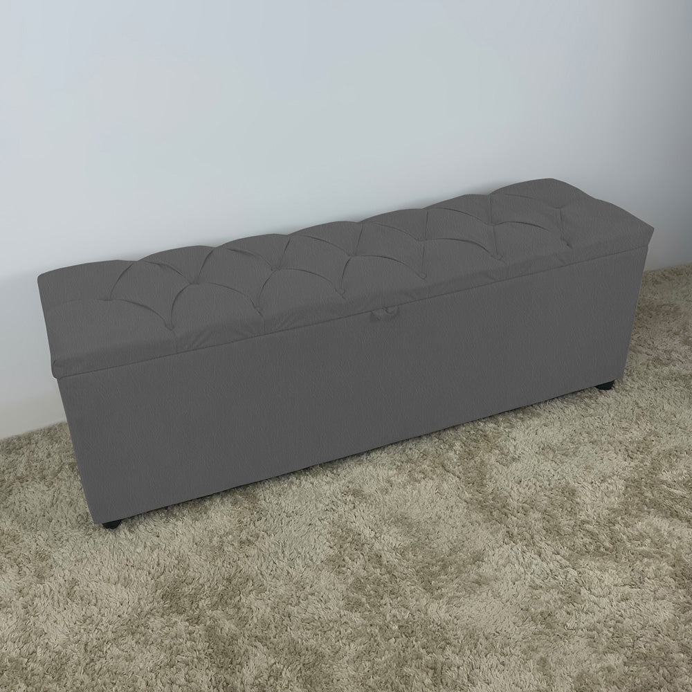 Baú Recamier Detalhe Capitonê 185cm Para Cama King Intense Estrutura em Madeira Estofado Várias Cores - LH Móveis