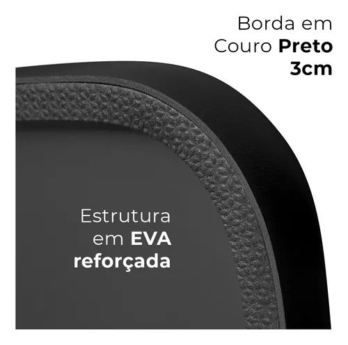 Espelho Decorativo Pílula 44x64 cm Moldura em Couro Legítimo Moderno e Sofisticado