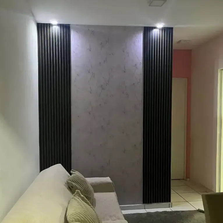 Placa Adesiva em MDF Ripado 53x15 10 Unidades Para Decoração - LH Móveis