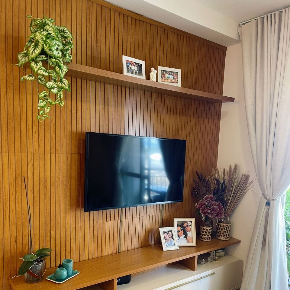 Placa Adesiva em MDF Ripado 53x15 10 Unidades Para Decoração - LH Móveis