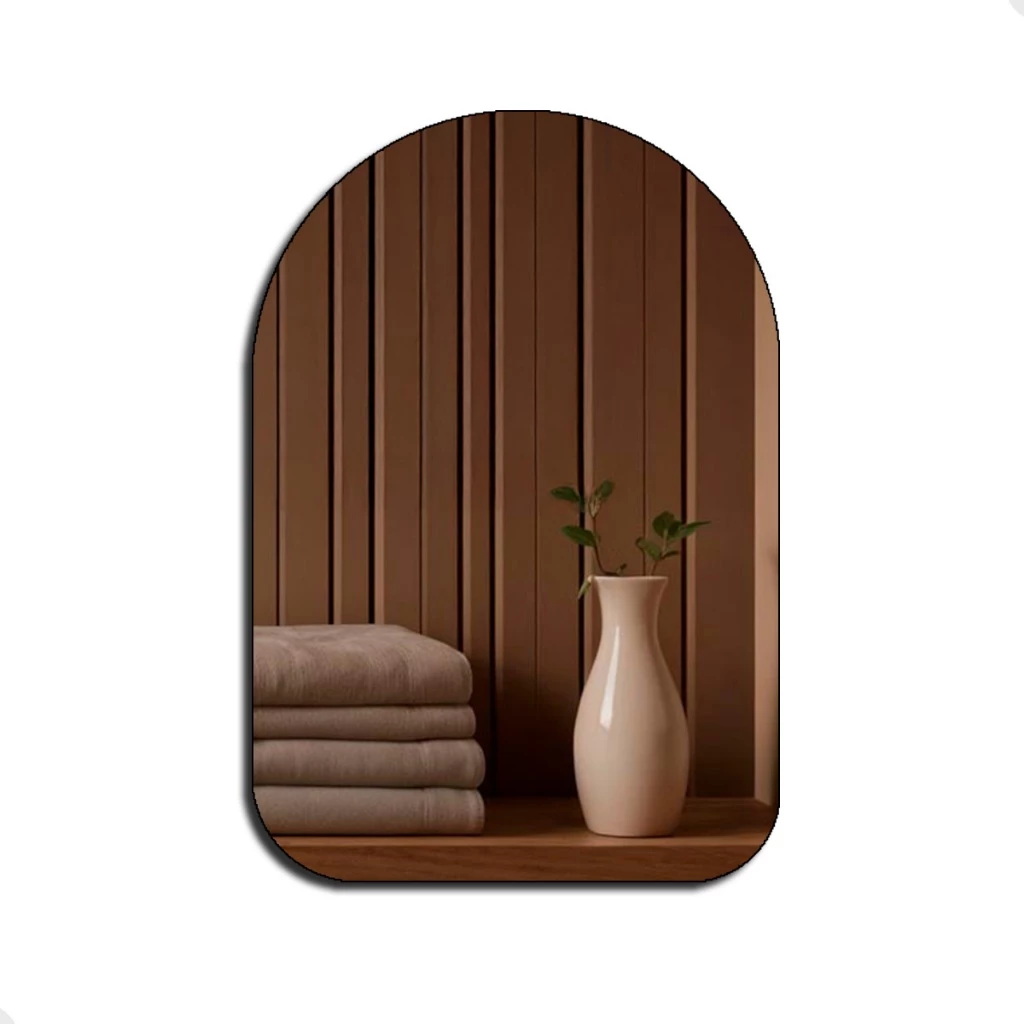 Espelho Modelo Capela 44x64cm Com Moldura em Couro Decoração Estilo Pinterest